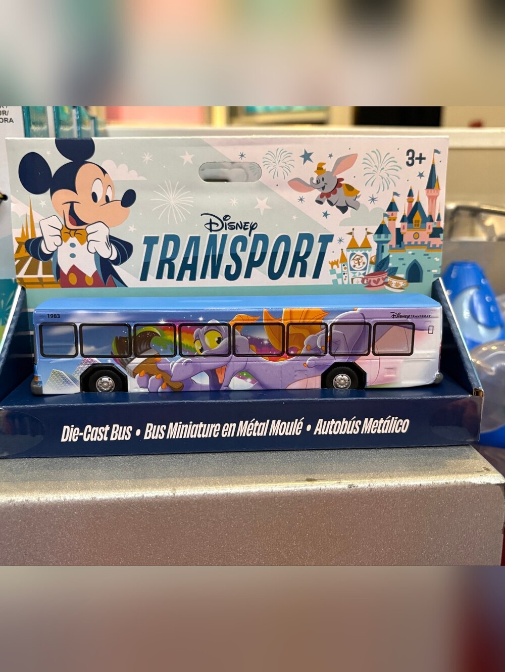 Disney Die-Cast Dumbo Theme Purple & Blue Bus Toy